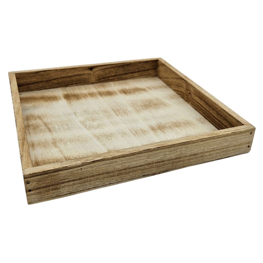 Holz Dekotablett 26x26 cm Braun Rechteckig Natürliche Eleganz