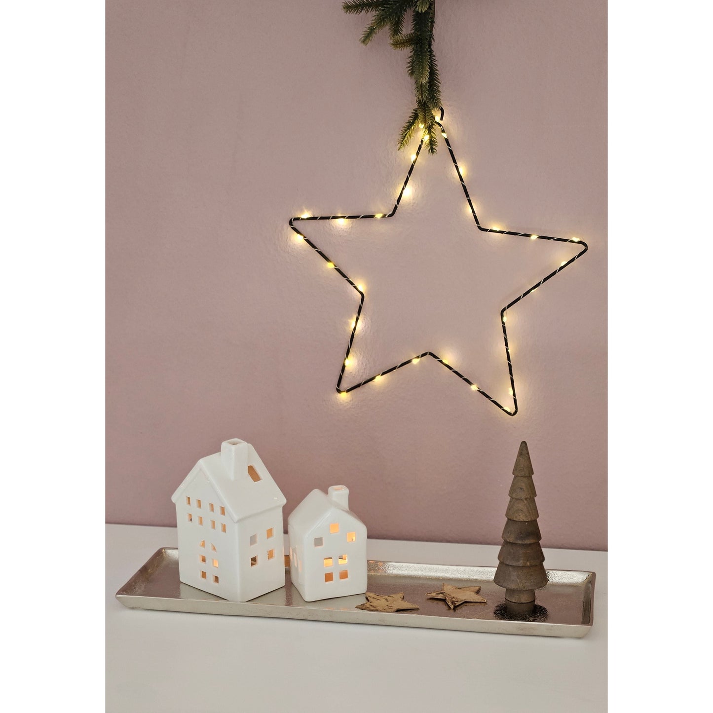 Elegantes silbernes Dekotablett aus Aluminium 44x13 cm