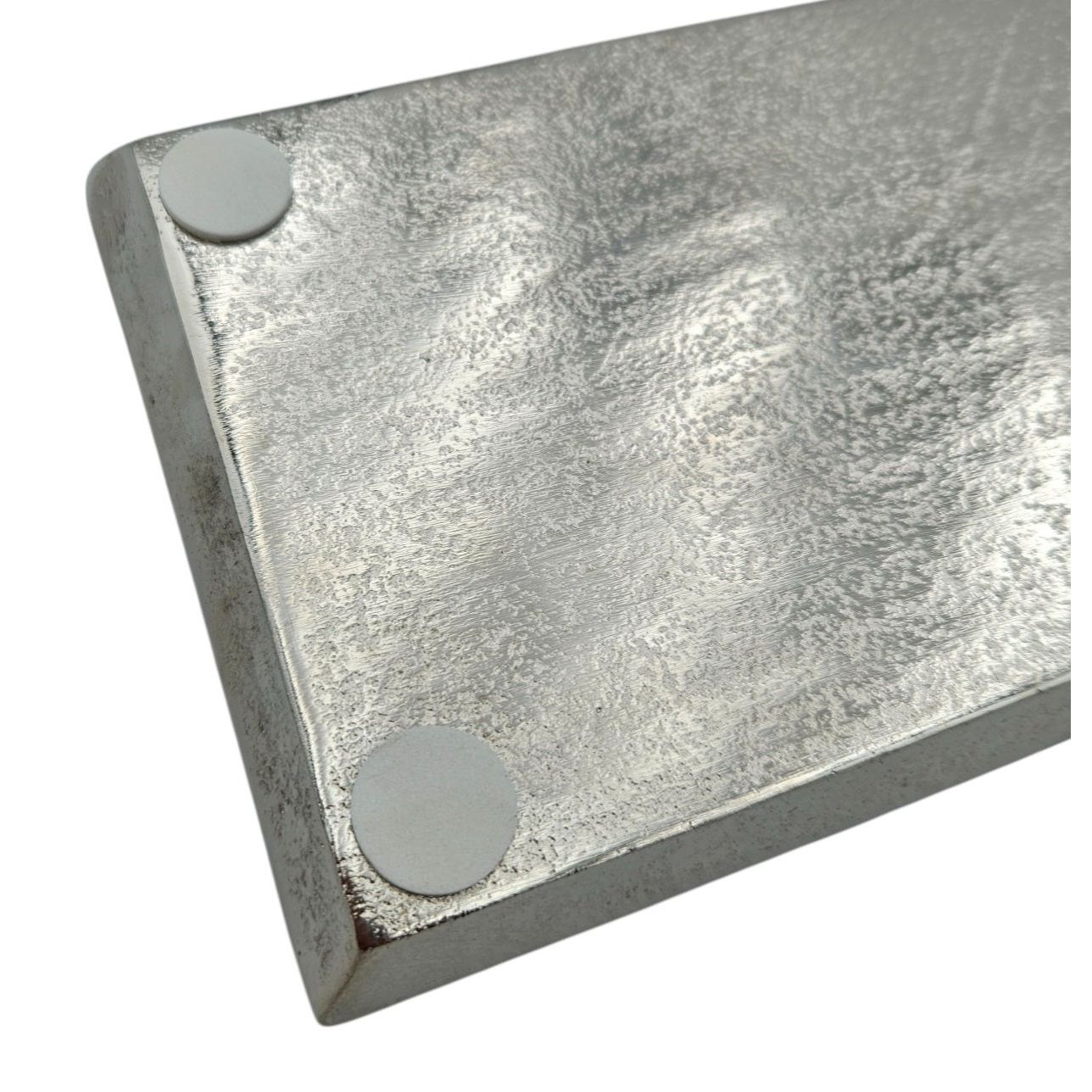 Elegantes silbernes Dekotablett aus Aluminium 44x13 cm