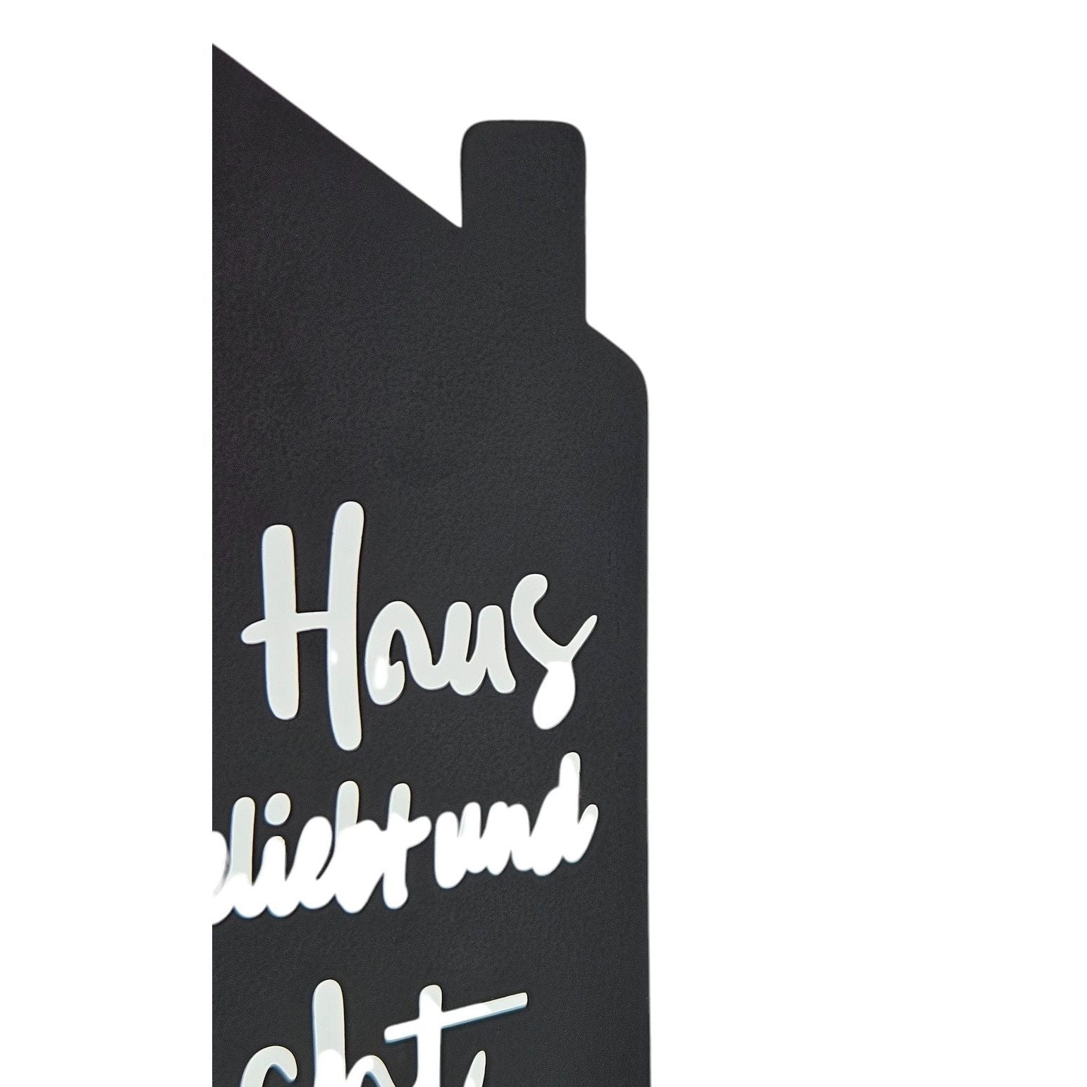 Teelichthalter Haus 2er Set Schwarz Metall Dekoration