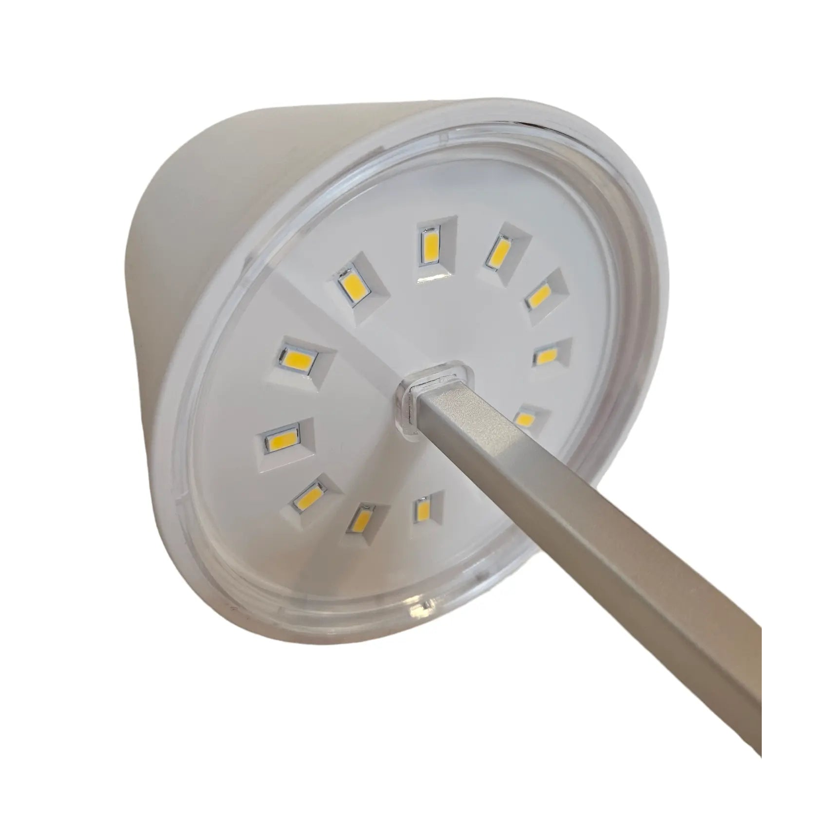 Tischleuchte Touch dimmbar LED Lampe Leuchte weiß silber kabellos Höhe 26 cm