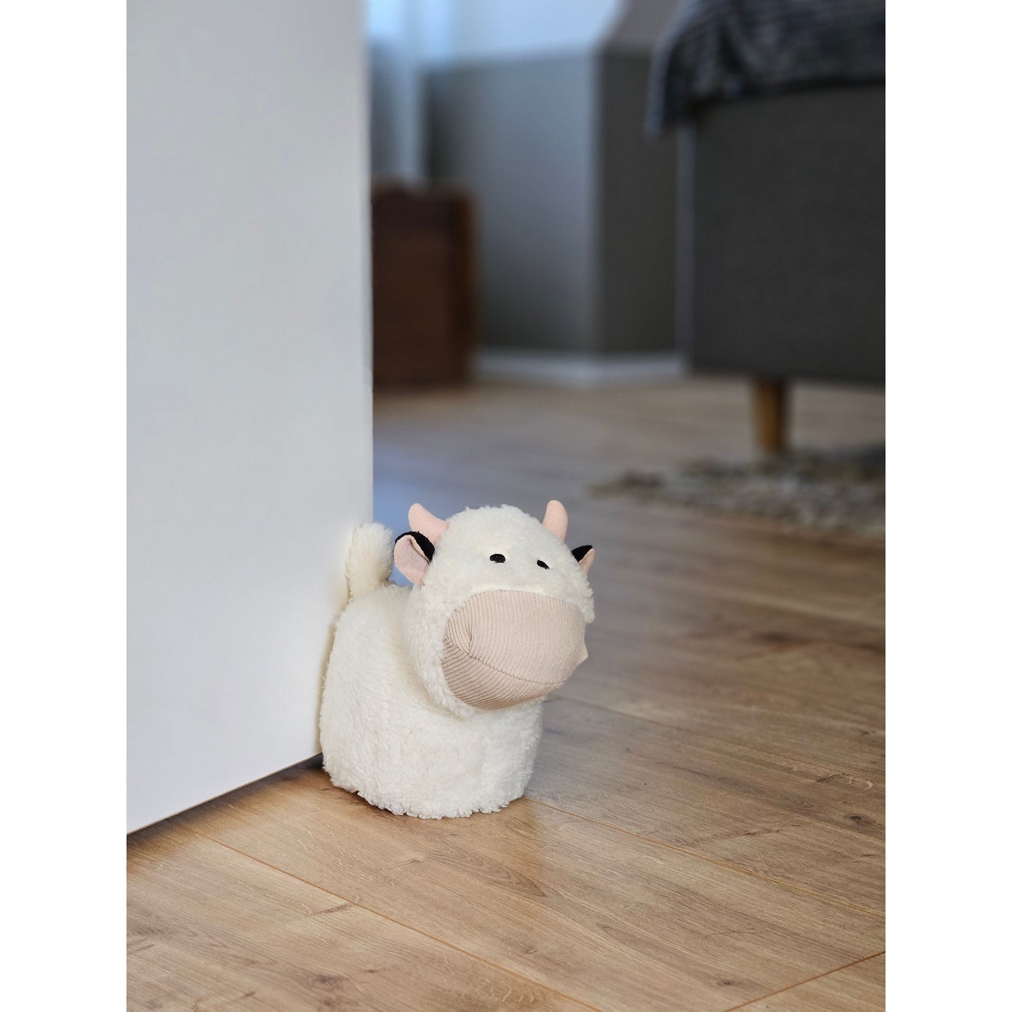 Türstopper Türsack Schaf Kuh Hund aus Stoff mit Sandfüllung weiß beige