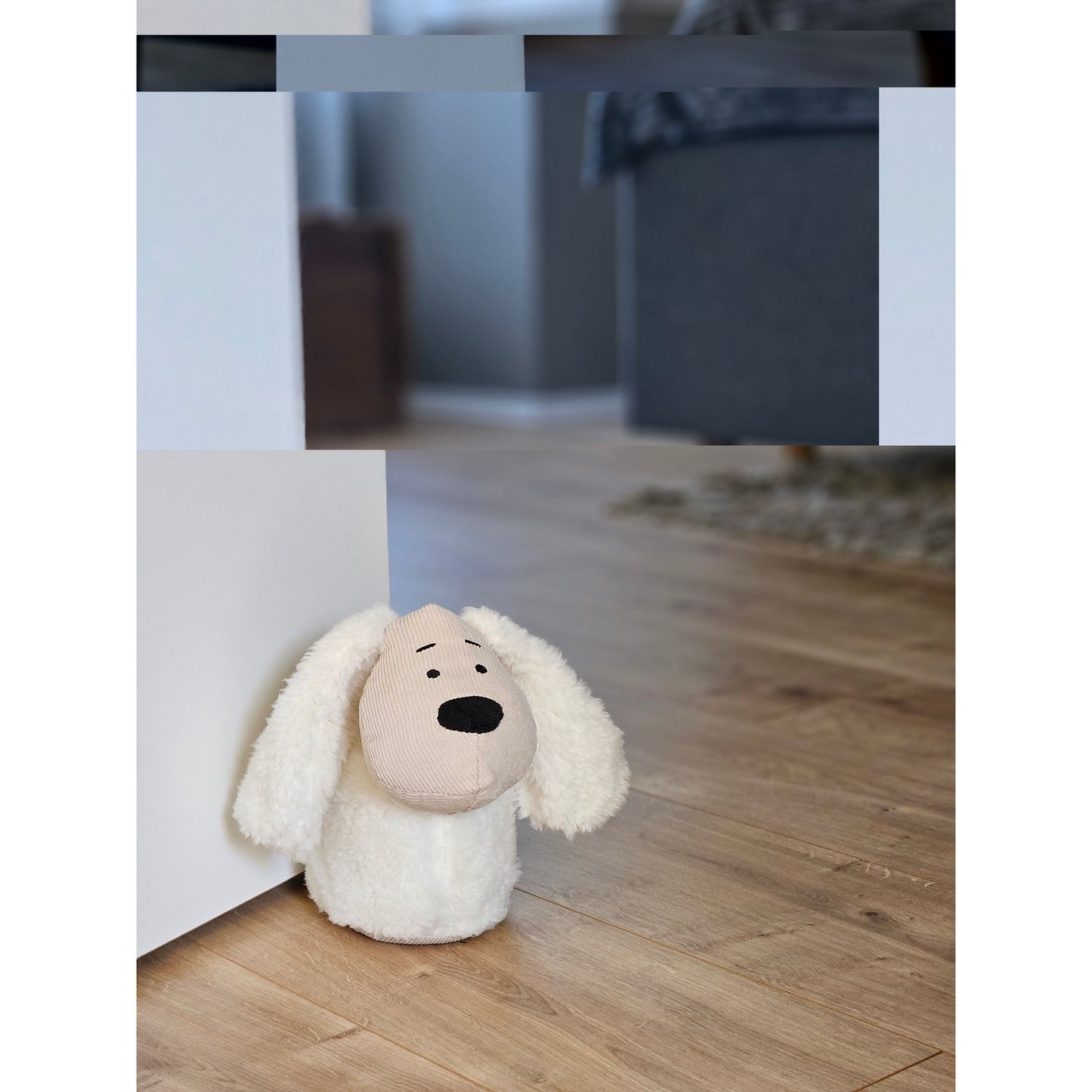 Türstopper Türsack Schaf Kuh Hund aus Stoff mit Sandfüllung weiß beige