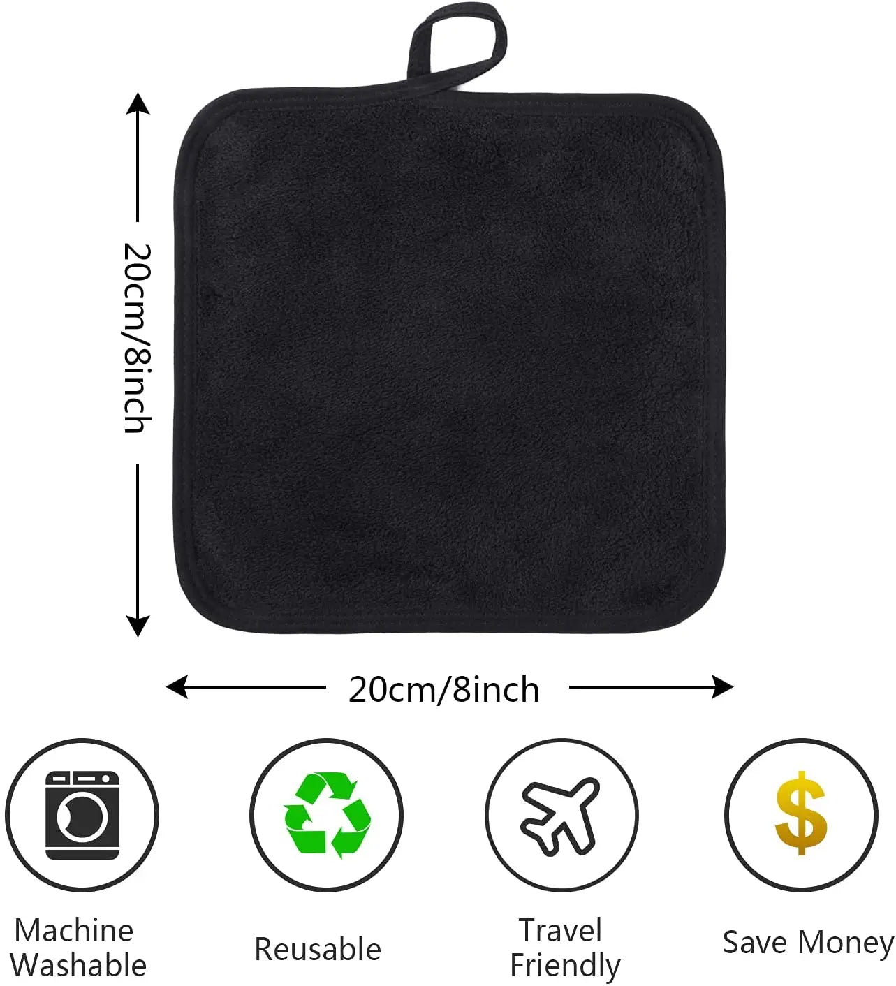 Wiederverwendbare Mikrofaser Gesichtstücher 6er Set 20x20 cm