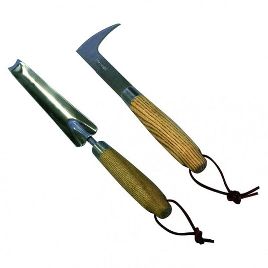 Hochwertiges Gartengeräte Set aus Edelstahl mit Eschengriff