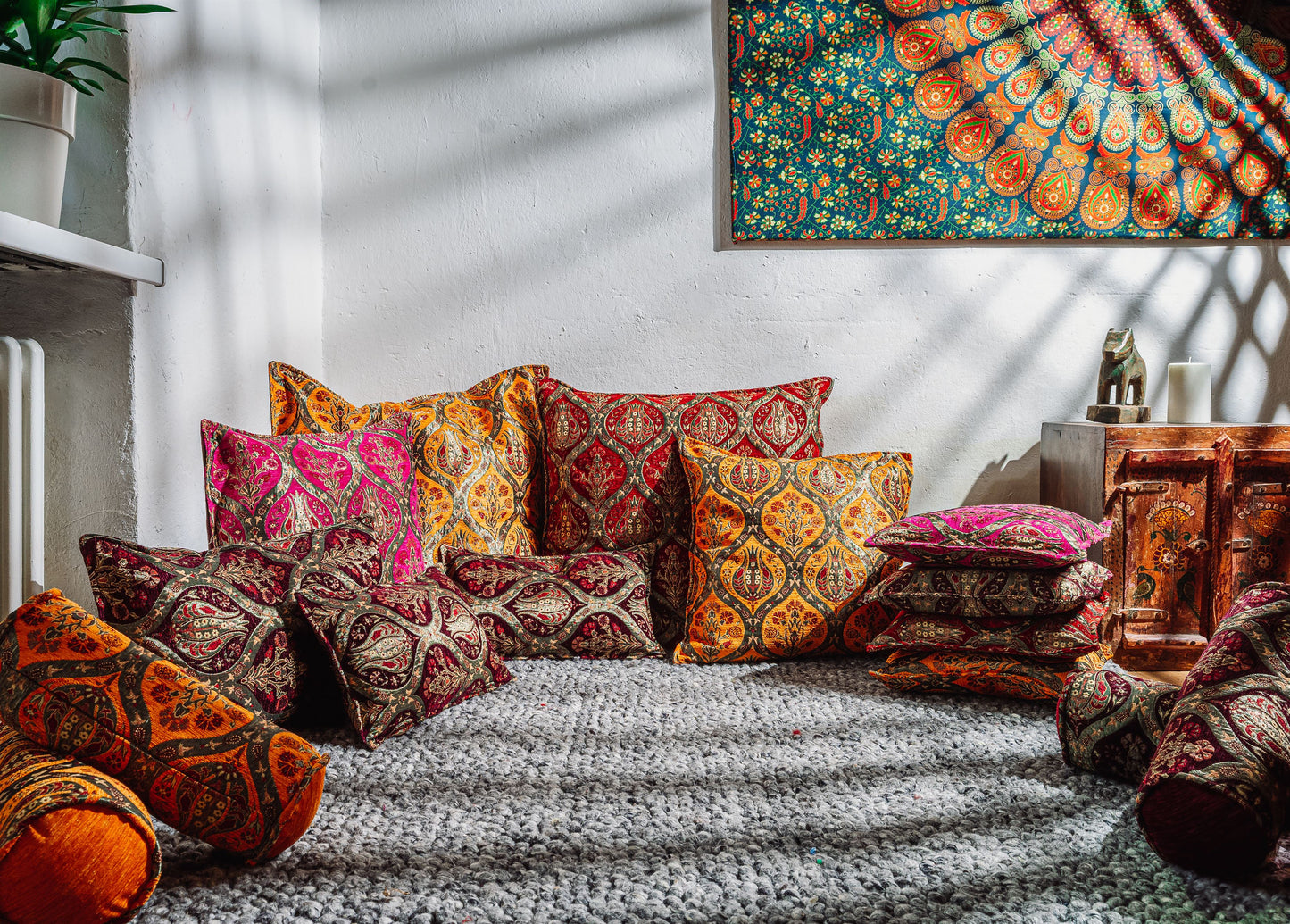 Kissenbezug mit Paisley Muster in Weinrot aus Baumwolle-Aga's Own