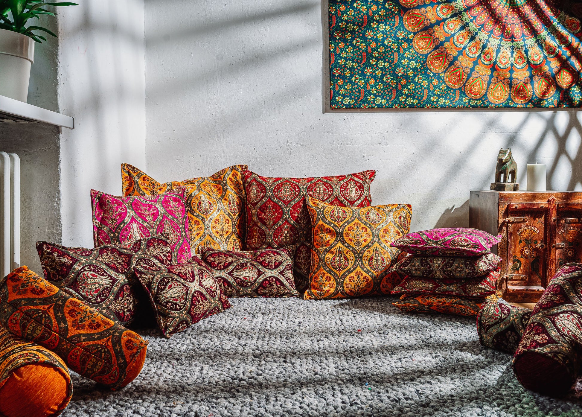 Kissenbezug mit Paisley Muster in Weinrot aus Baumwolle-Aga's Own