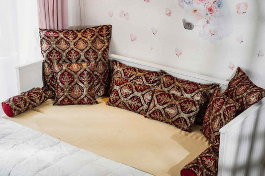 Kissenbezug mit Paisley Muster in Weinrot aus Baumwolle-Aga's Own