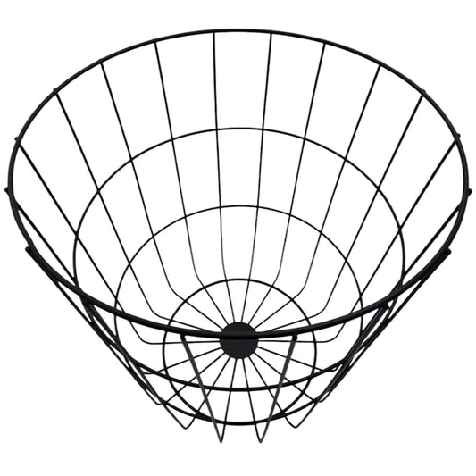 Großer runder Wäschekorb aus Metall in Schwarz