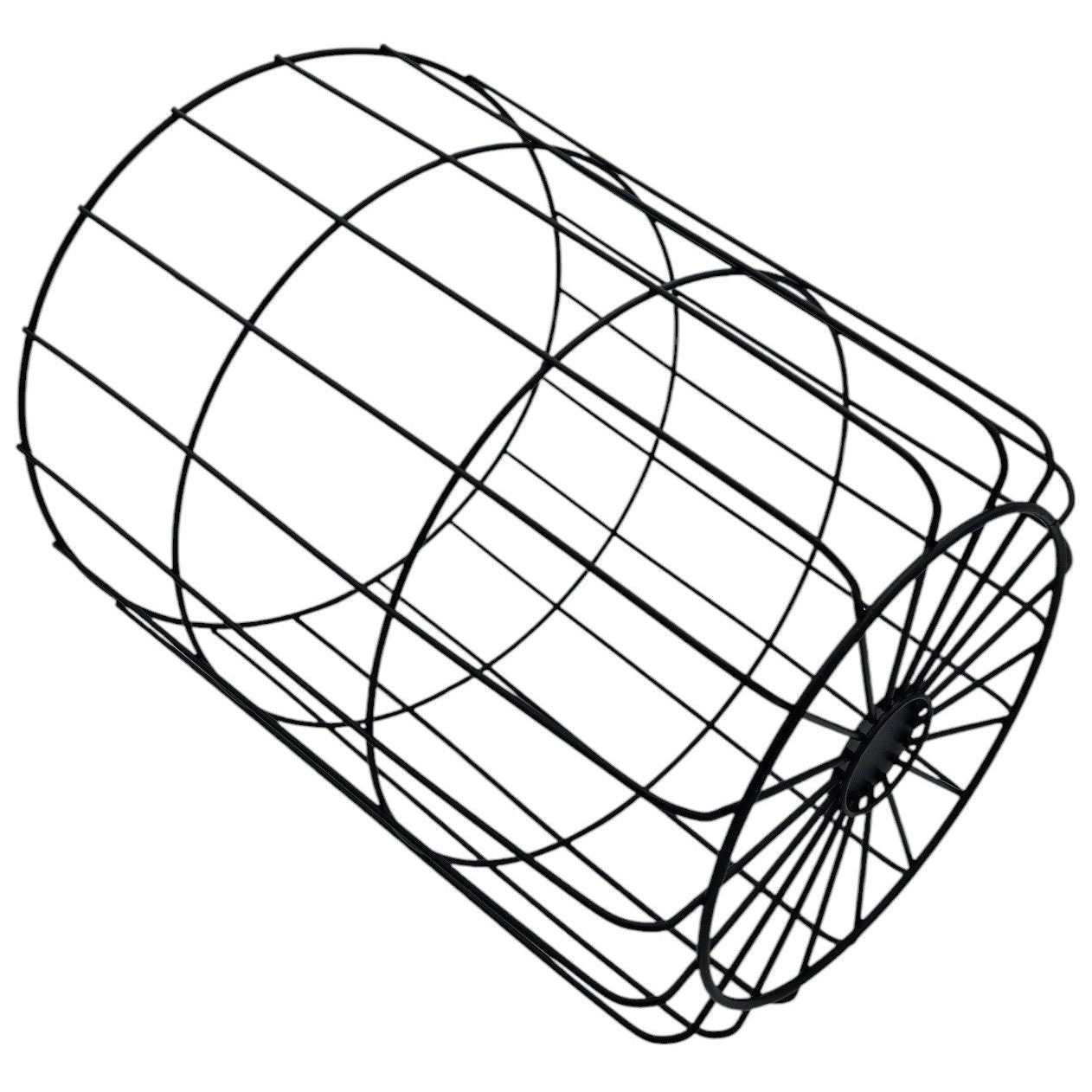 Großer runder Wäschekorb aus Metall in Schwarz