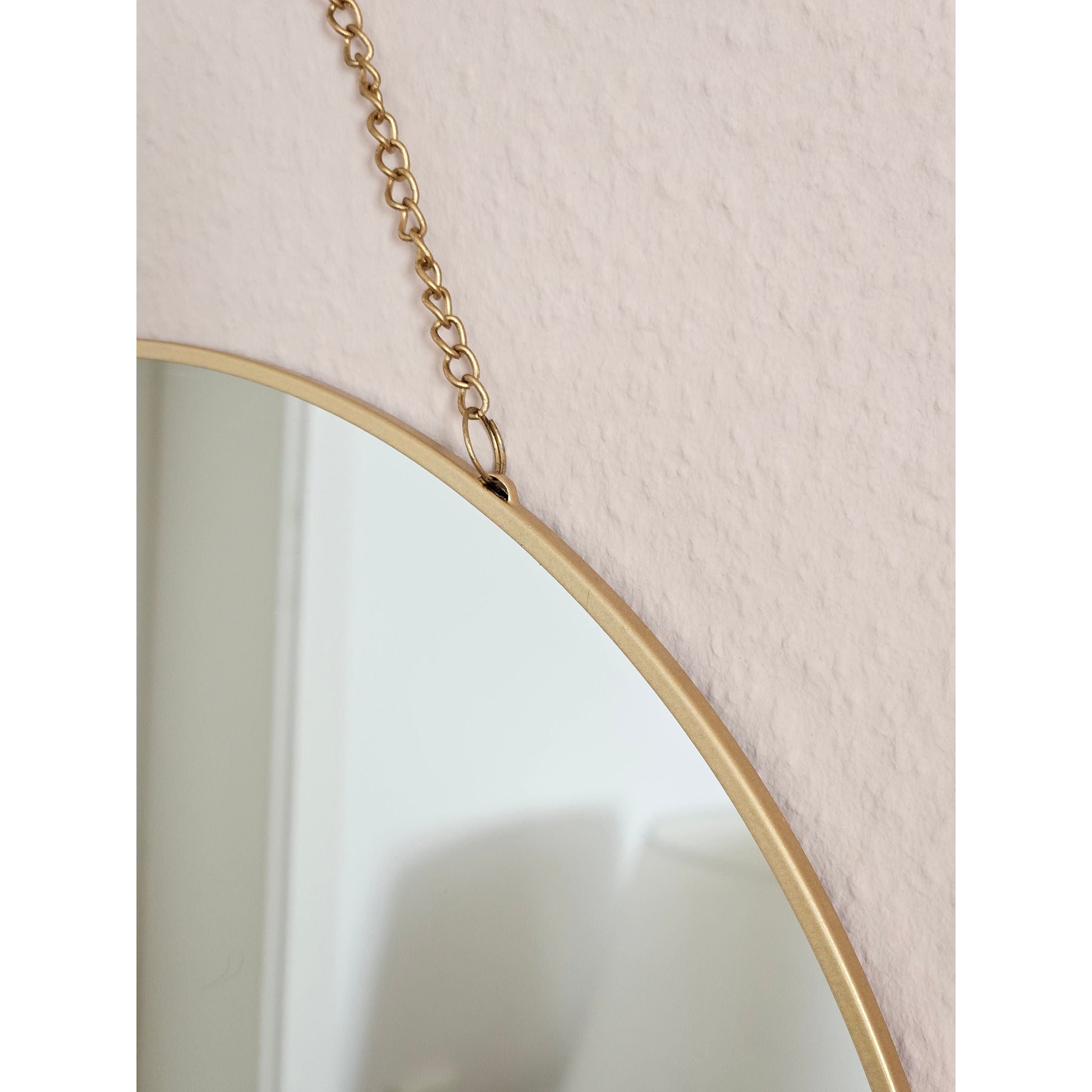 Runder Wandspiegel mit dekorativer Aufhängekette 30 cm