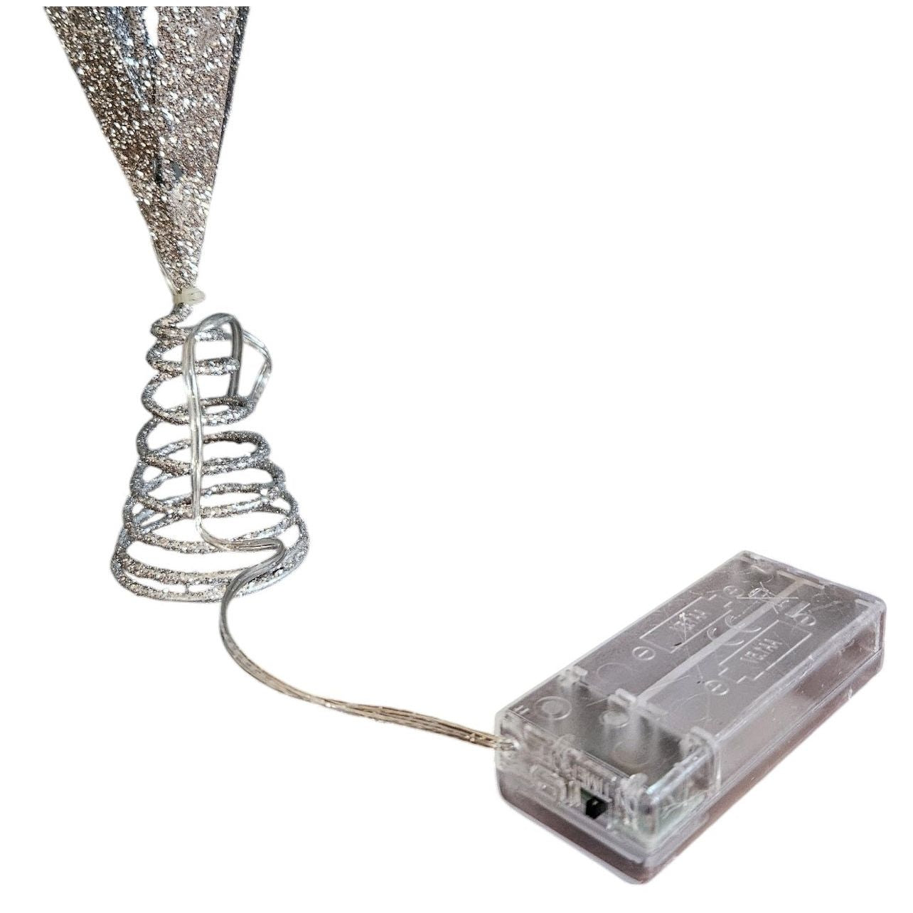 Christbaumspitze 35cm Baumspitze Weihnachten Metall Glitzer LED Stern B-WARE