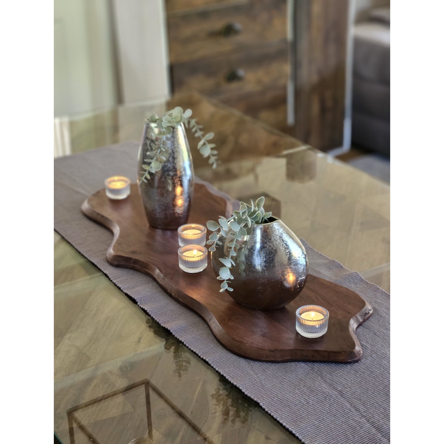 Großes Schneidebrett aus massivem Mangoholz 80 cm