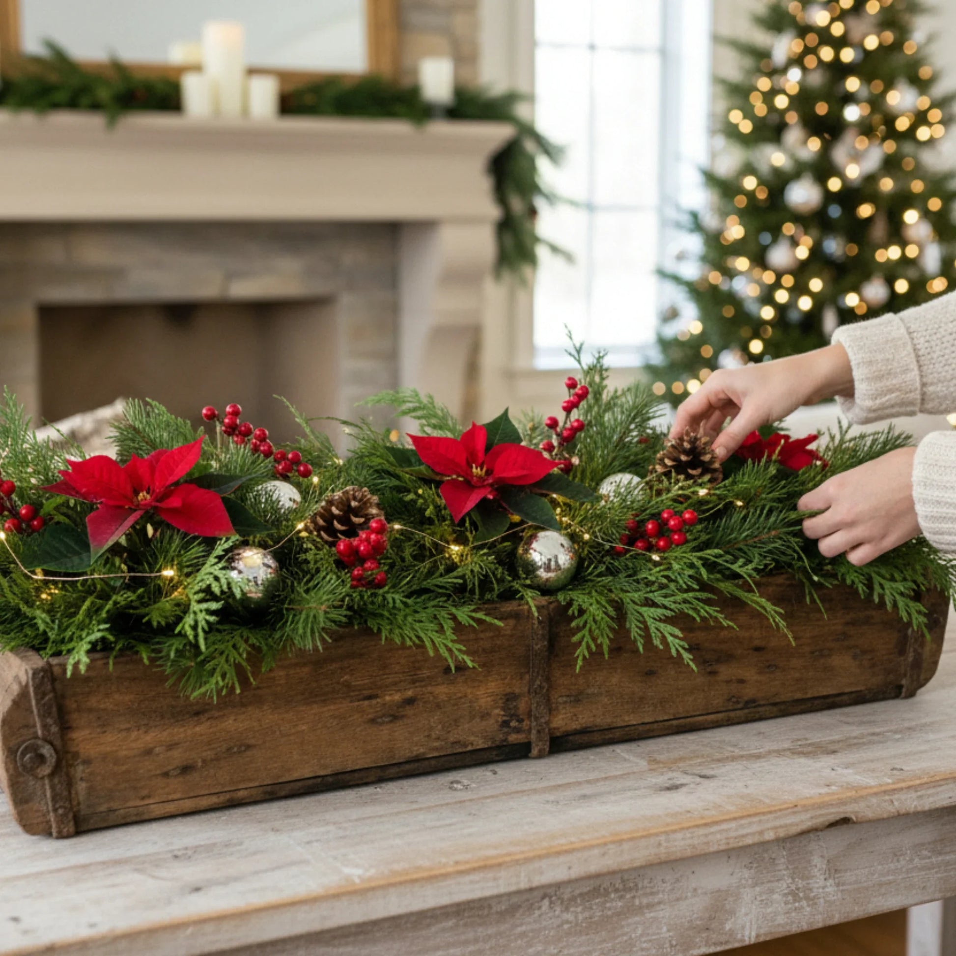 Holzkiste Ziegelform Ziegelsteinform Kiste recyceltes Holz Kasten 60 cm-Miamonda