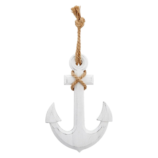 Anker Dekoanker Dekoration Maritim weiß Seil Tau 32x22 hängen Hochzeit Wandhaken - Yabubest - Home & More