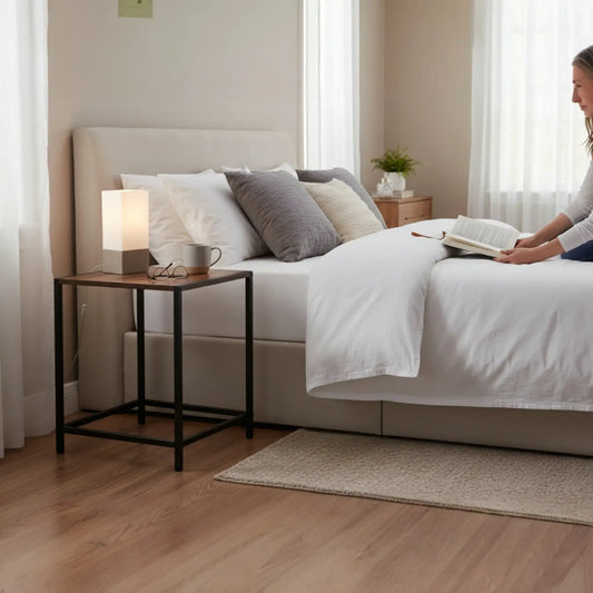 Beistelltisch Metall Holz Couchtisch Kaffeetisch Tisch Nachttisch schwarz Indoor - Yabubest - Home & More