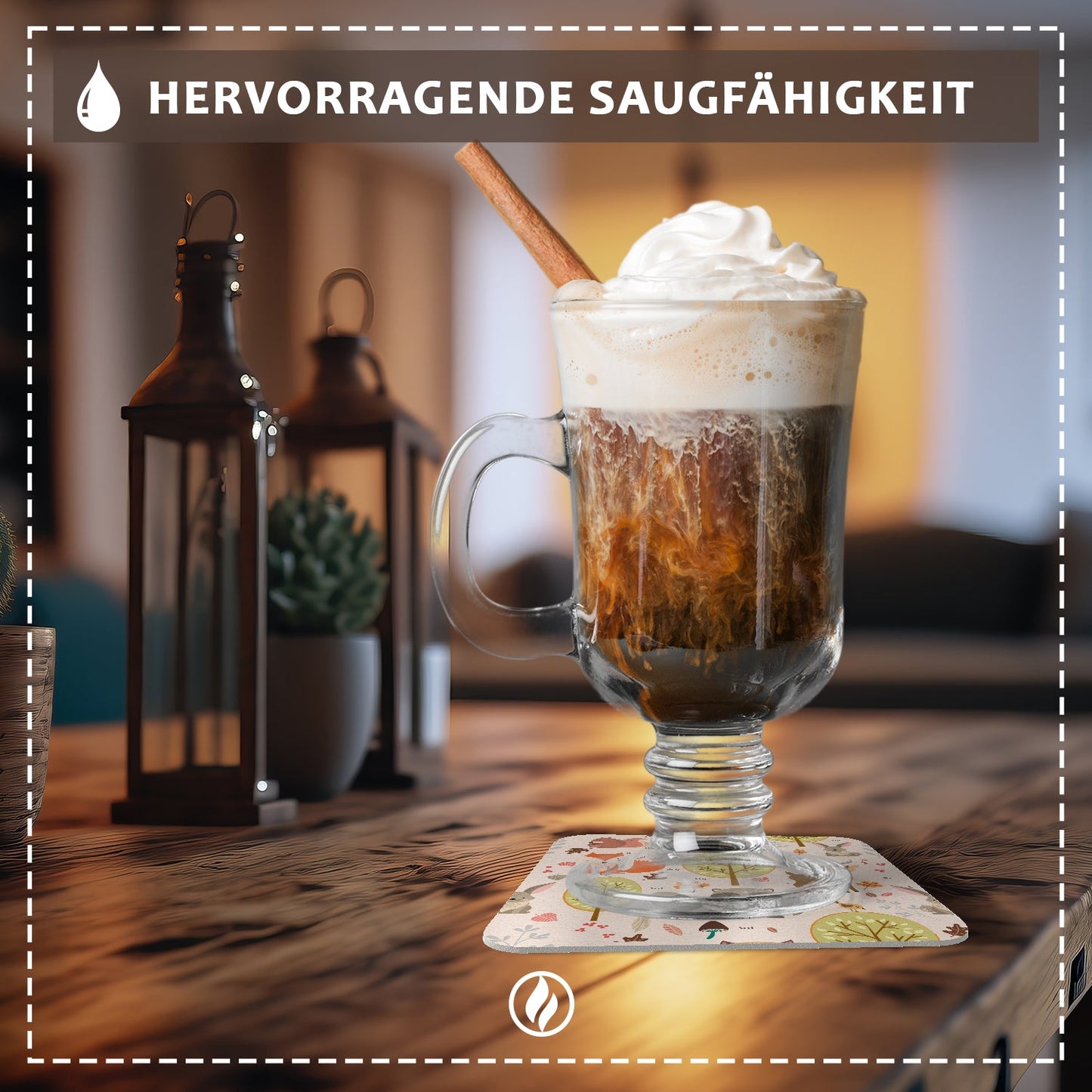 Untersetzer Waldtiere Bierdeckel Set 50 Stück eckig