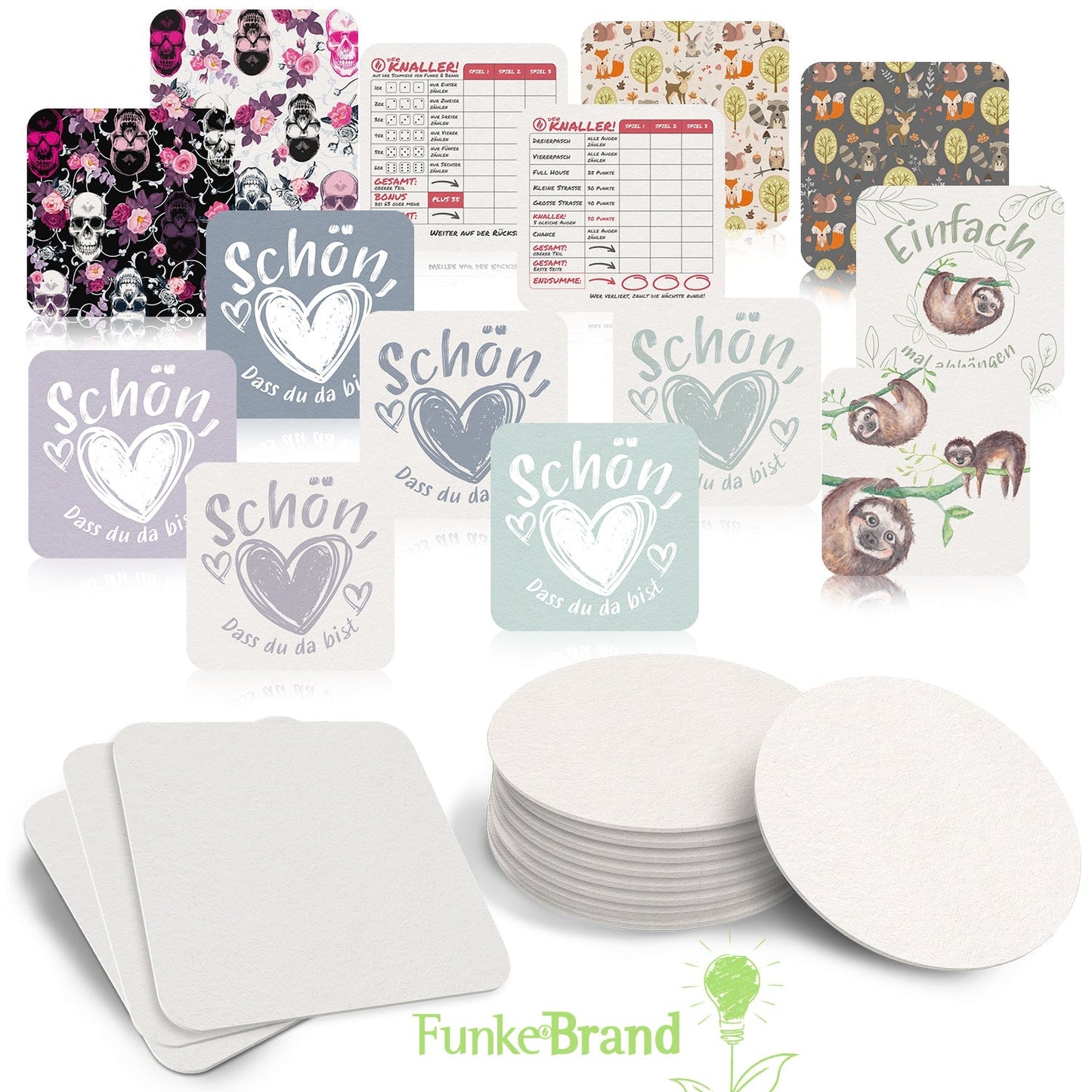 50 Bierdeckel Faultier Einfach mal abhängen Naturmotiv