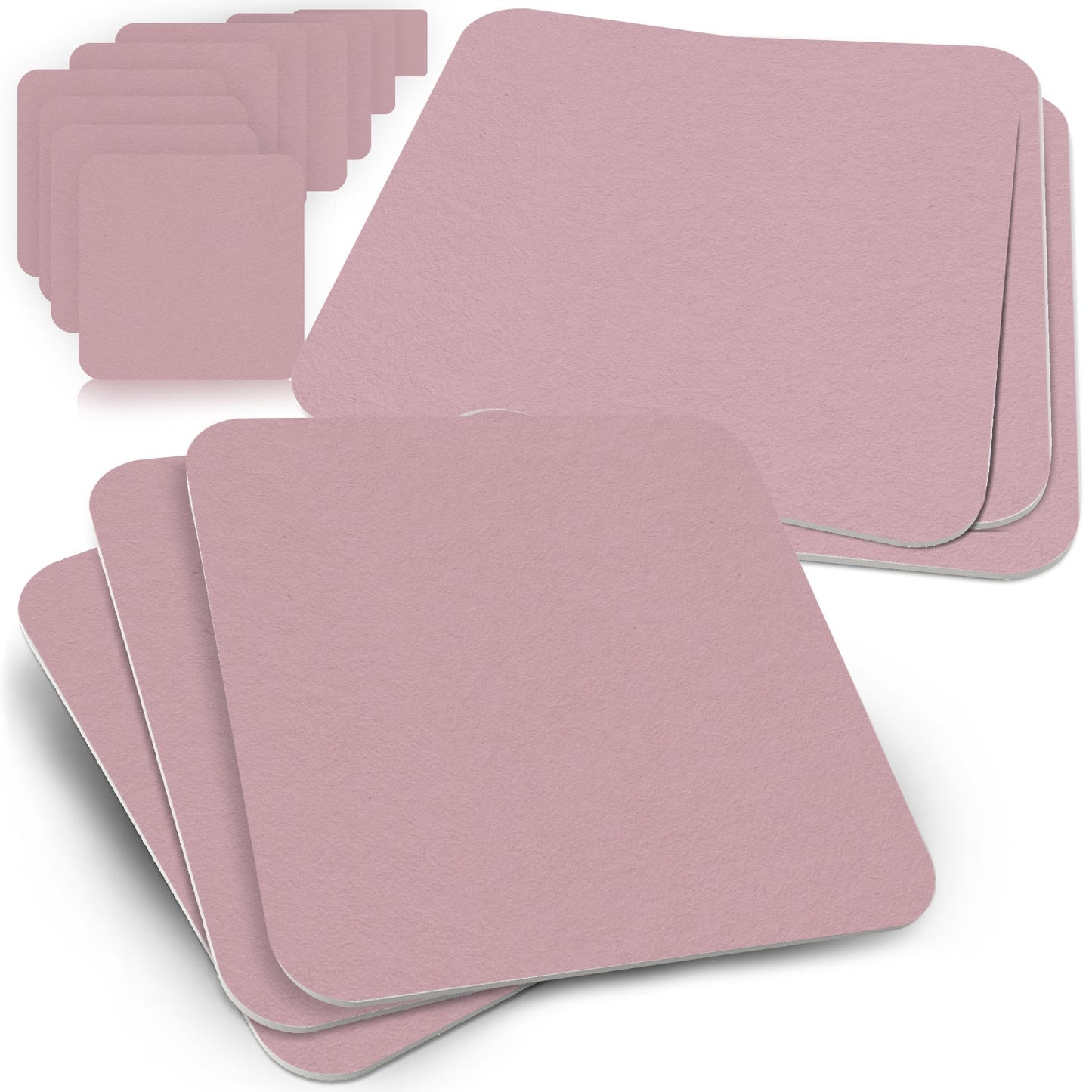 50 Rosa Bierdeckel eckig blanko - Kreative DIY & Party-Deko