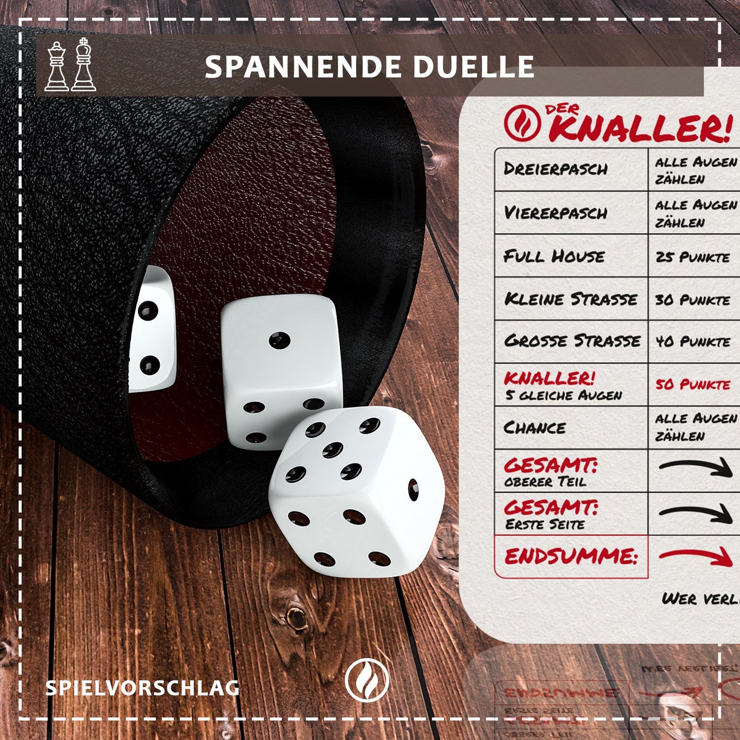 50er Set Bierdeckel Kniffel Trinkspiel – Das Highlight für Ihre Party