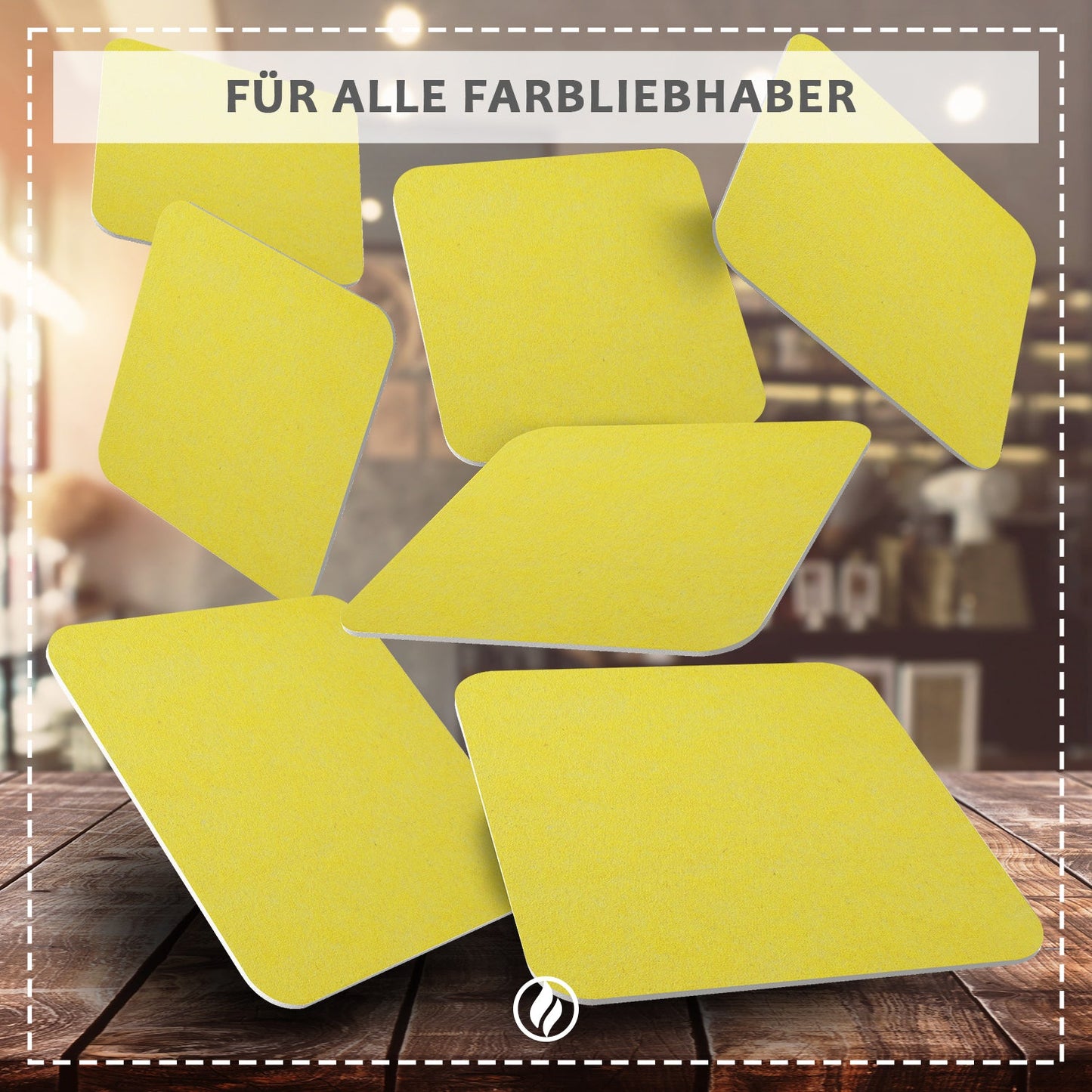 50x Gelbe Bierdeckel quadratisch – Nachhaltige Sommerfest-Deko