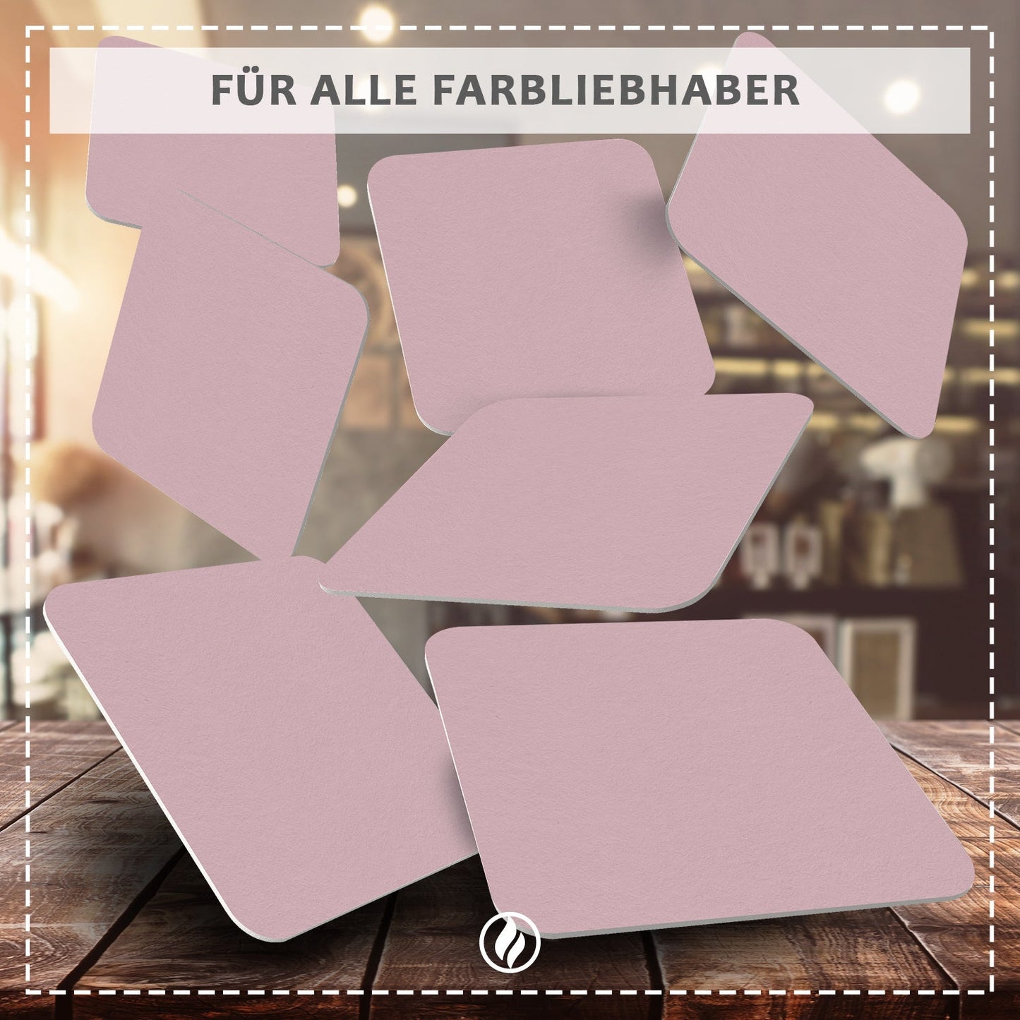 50 Rosa Bierdeckel eckig blanko - Kreative DIY & Party-Deko