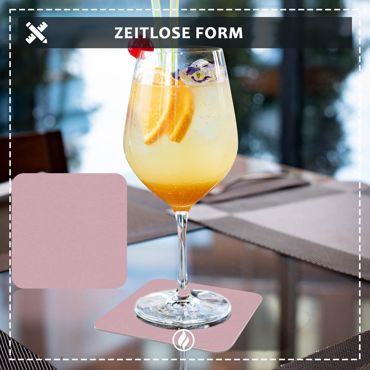 50 Rosa Bierdeckel eckig blanko - Kreative DIY & Party-Deko