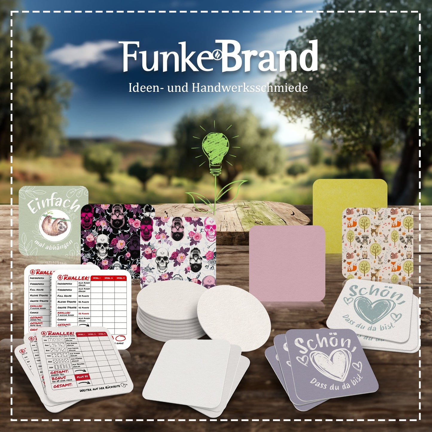 50 Rosa Bierdeckel eckig blanko - Kreative DIY & Party-Deko