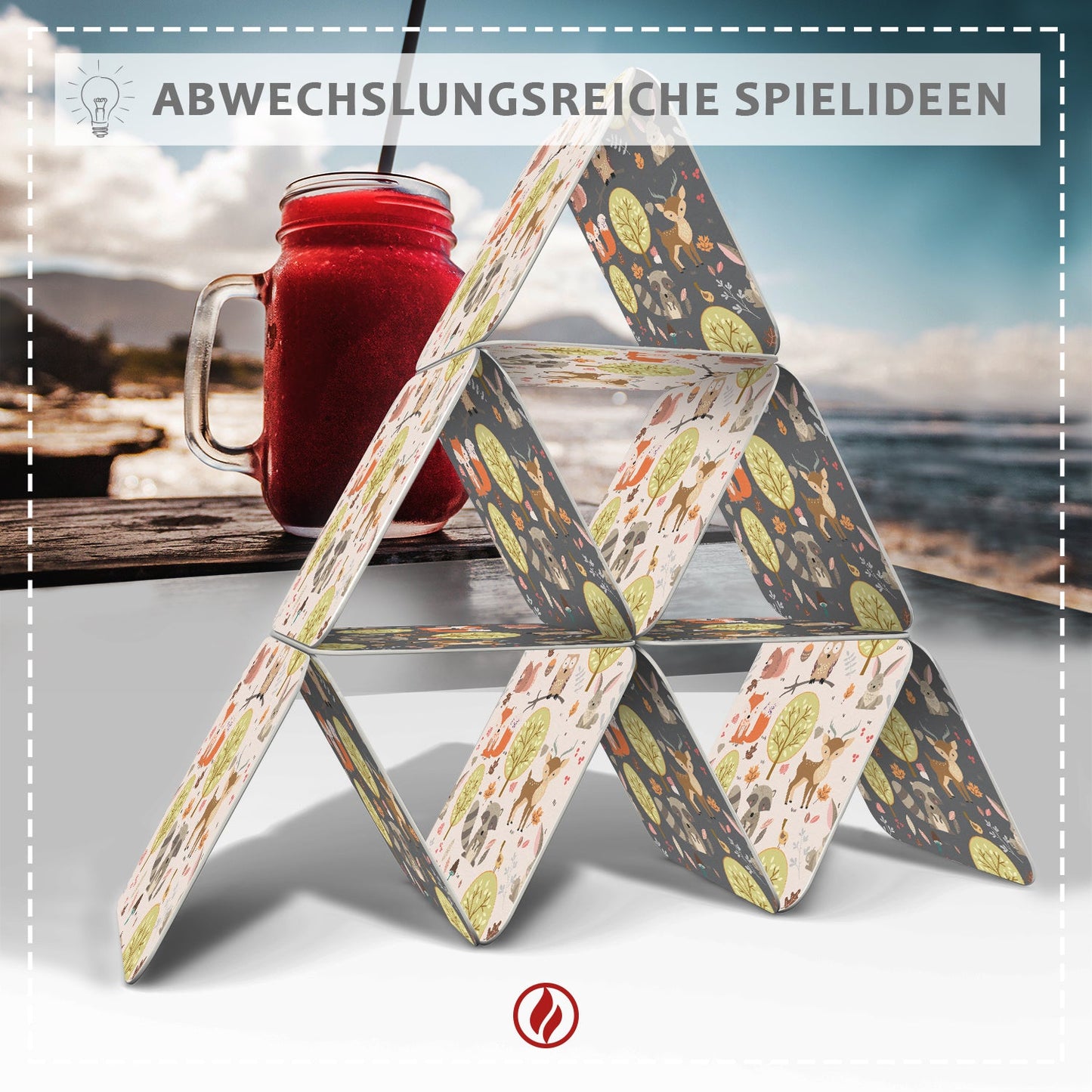 Untersetzer Waldtiere Bierdeckel Set 50 Stück eckig