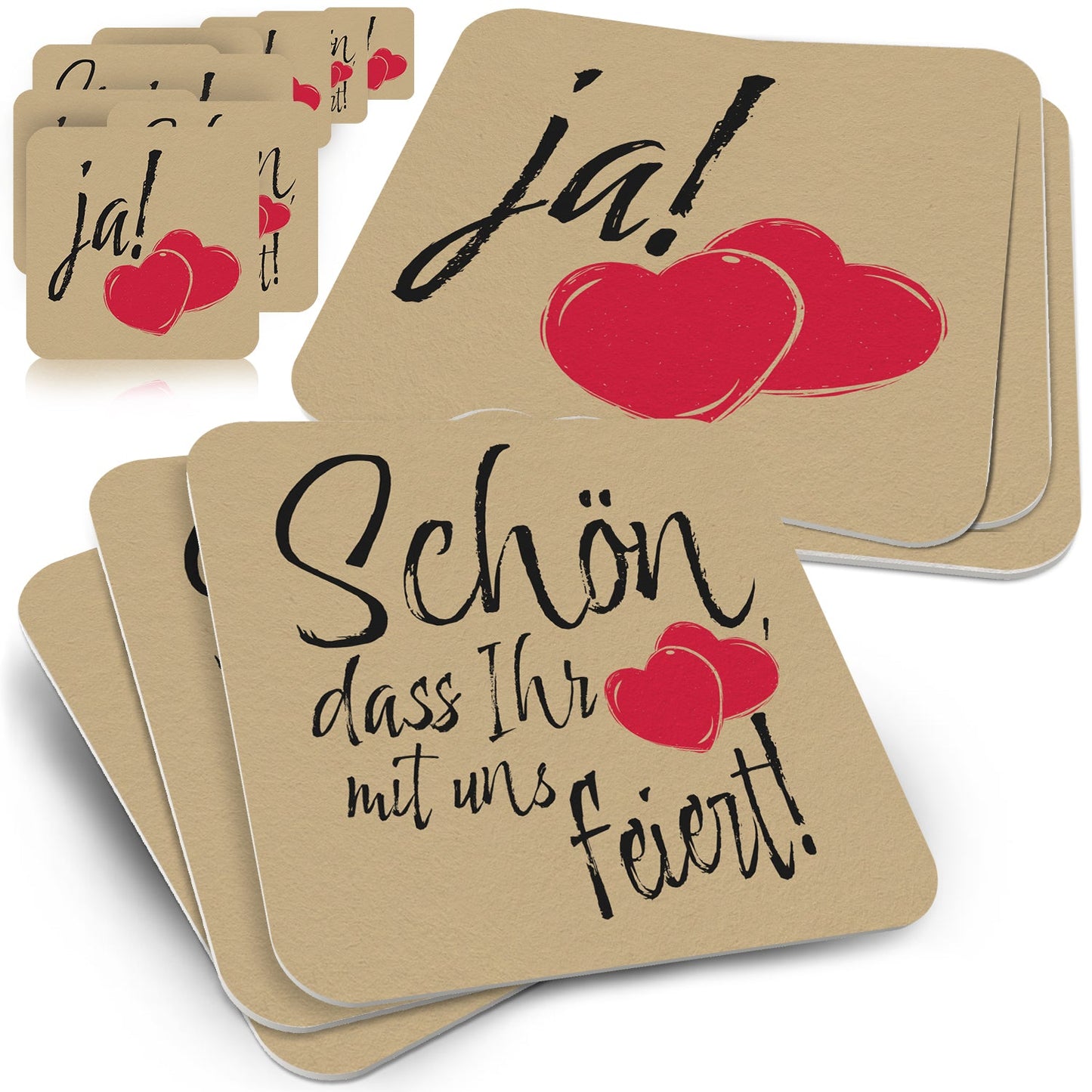 50 Bierdeckel Hochzeit Schön dass du da bist Tischdeko