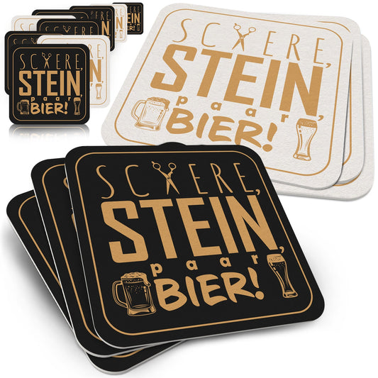 Bierdeckel Lustig Schere Stein paar Bier 50er Set