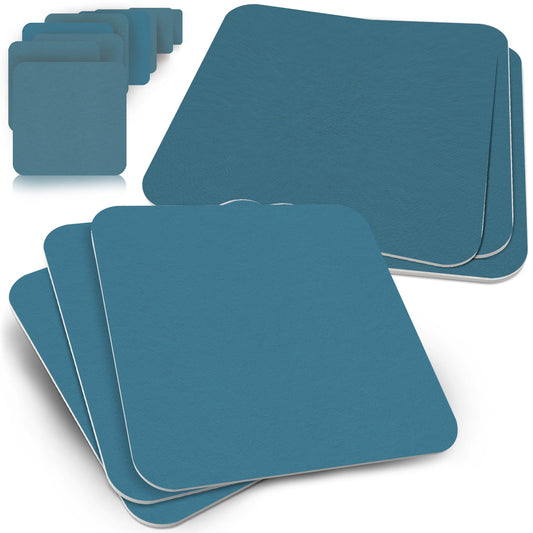 50 Premium Bierdeckel in Quadratischem Blau – Minimalistisches Design