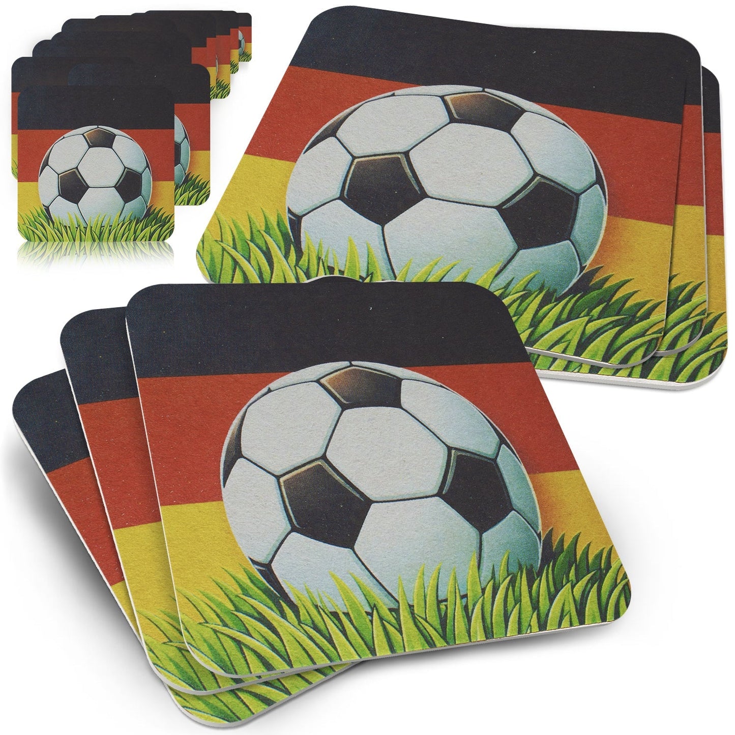 50er Set Fußball Bierdeckel Deutschland Party Deko