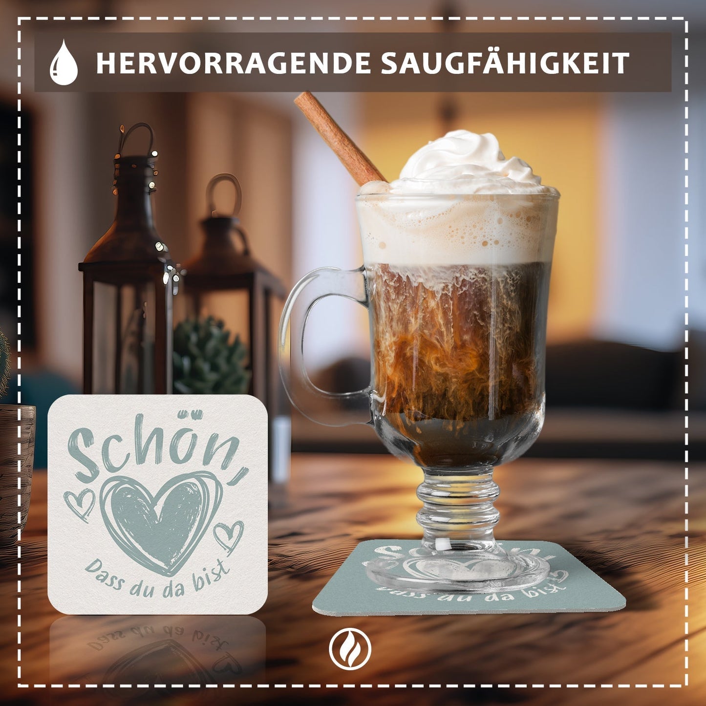 Bierdeckel Set mit 50 Stücken bedruckt als gastfreundliche Deko