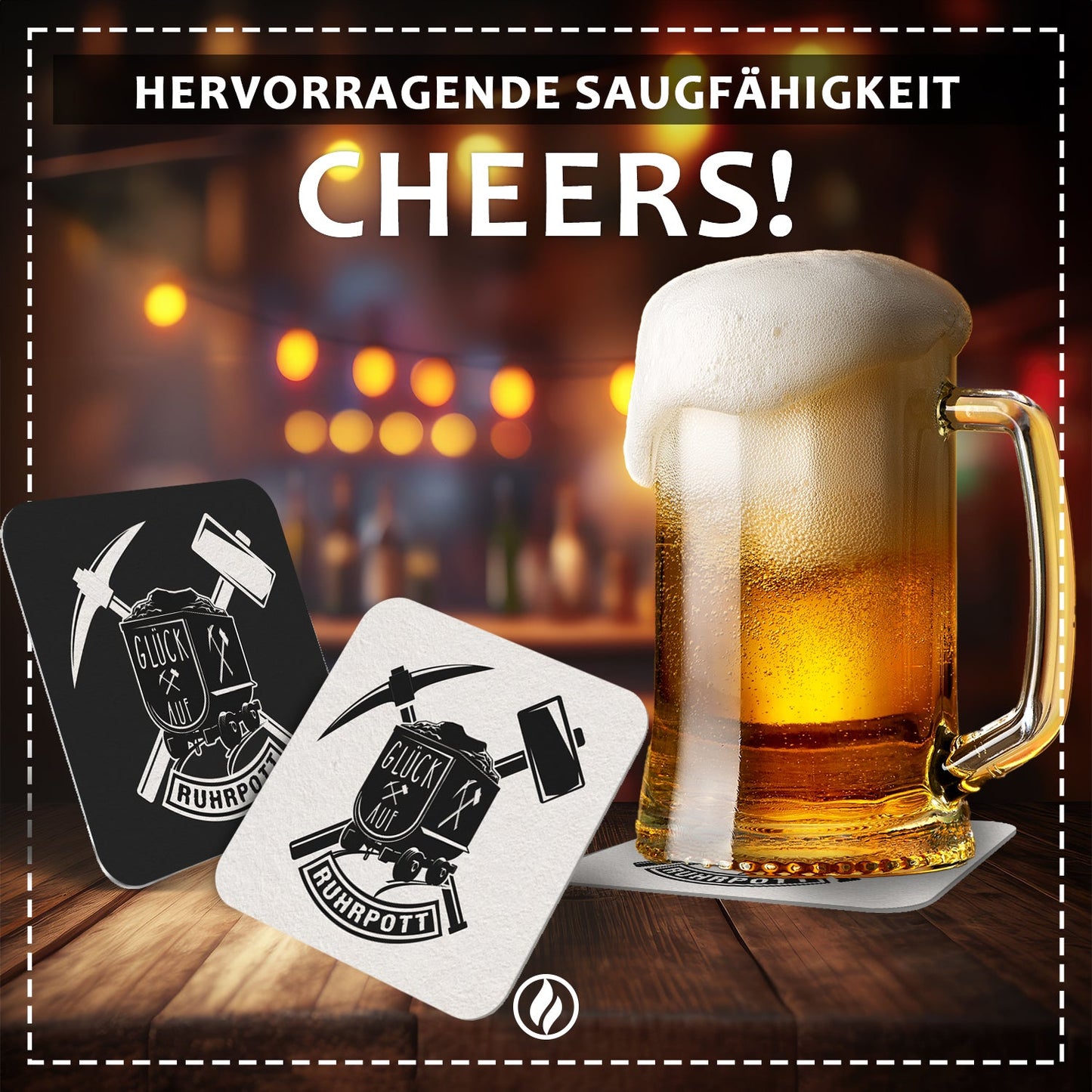 Bierdeckel Ruhrpott Glück Auf 50er Set Untersetzer