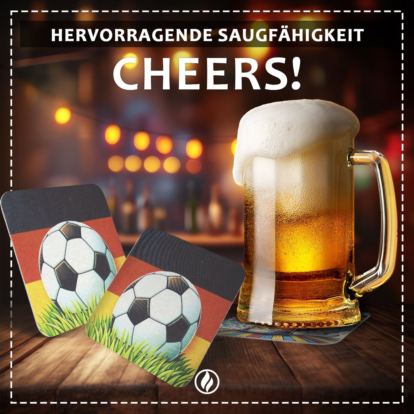 50er Set Fußball Bierdeckel Deutschland Party Deko