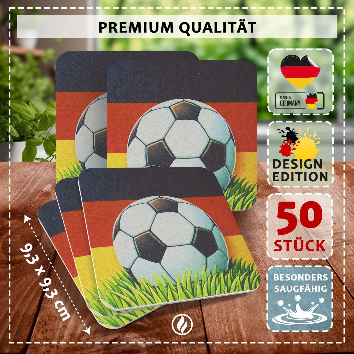 50er Set Fußball Bierdeckel Deutschland Party Deko
