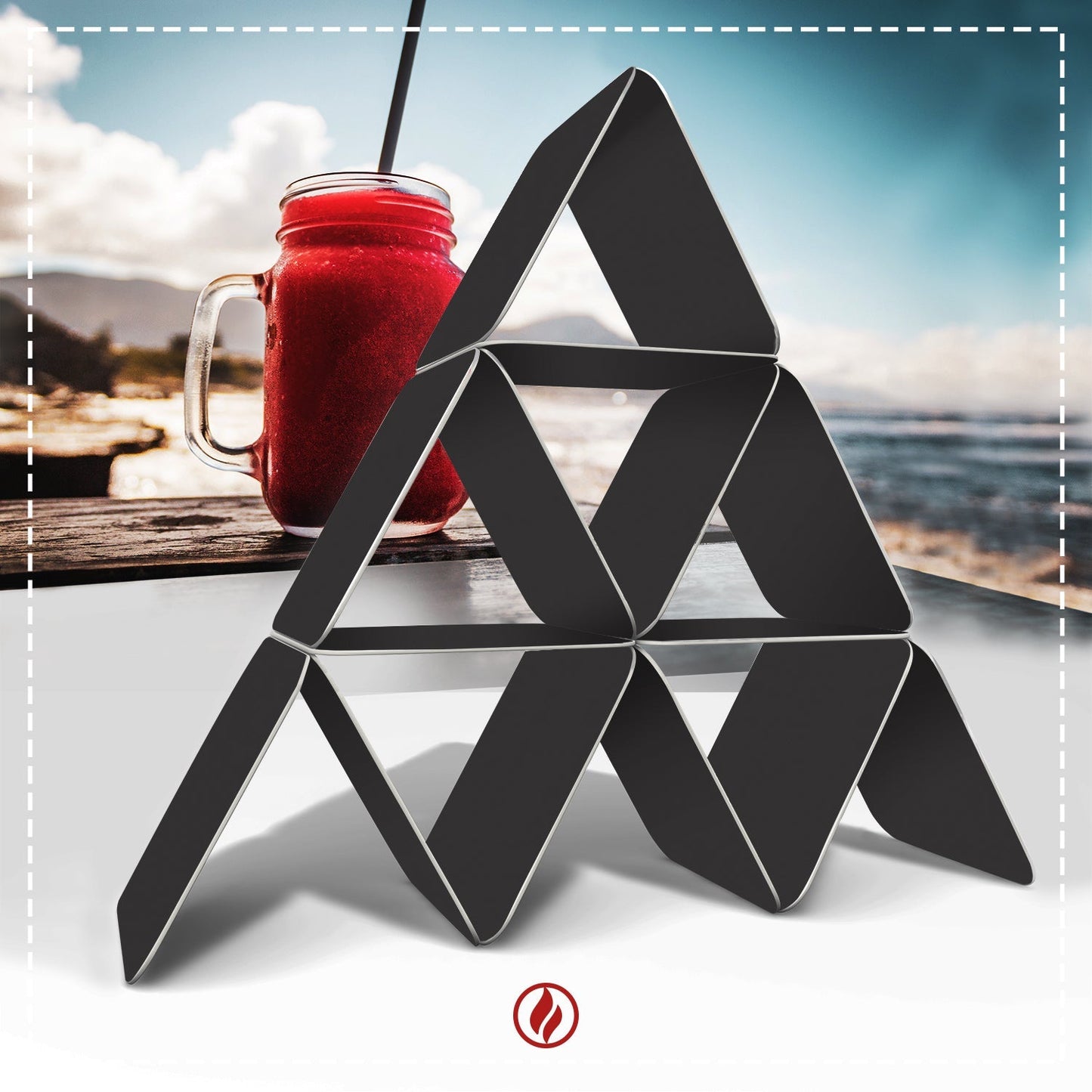 50 Bierdeckel Eckig Schwarz Minimalistisch Tischdeko