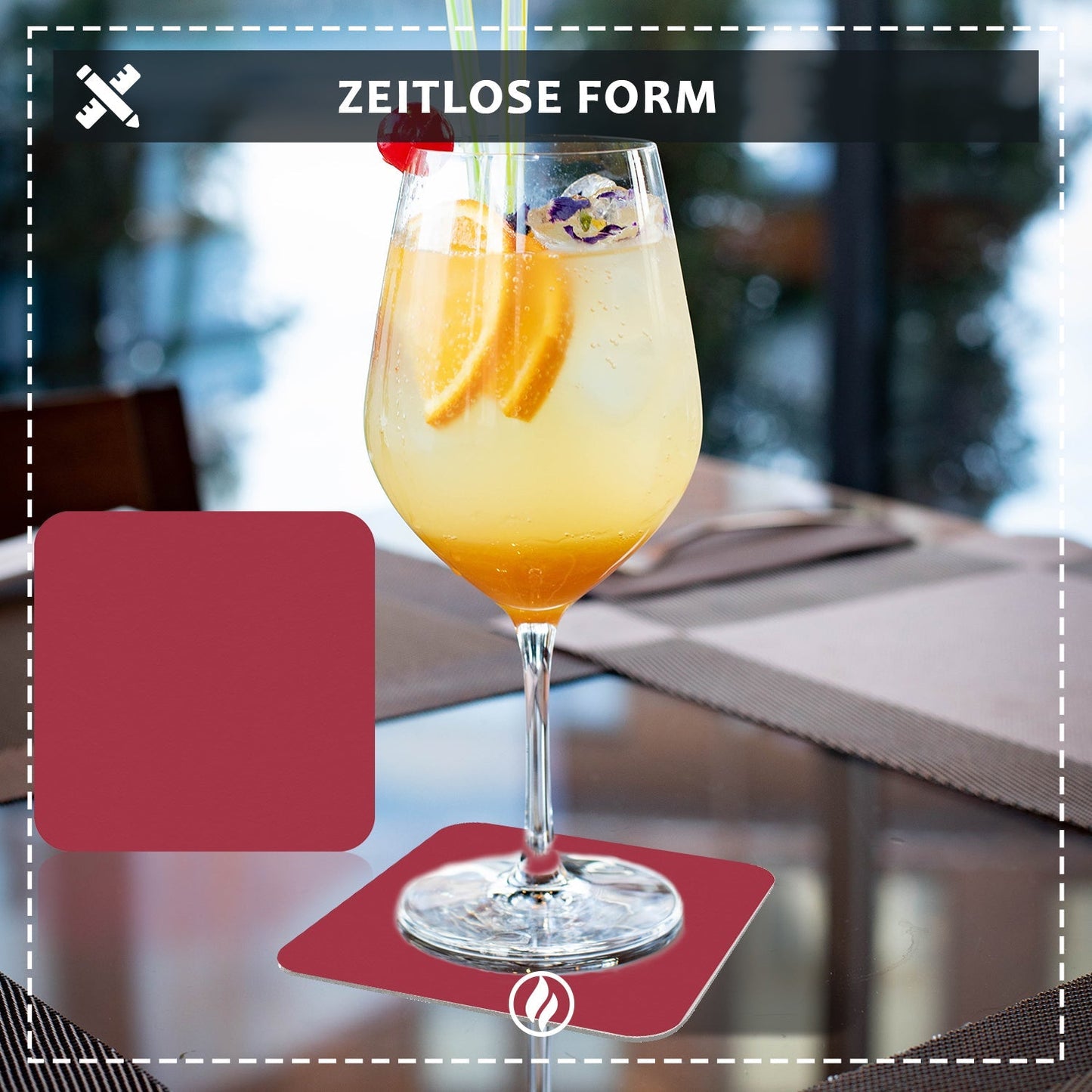 50 Stück Bierdeckel Eckig Farbig Beere Rosa Violett