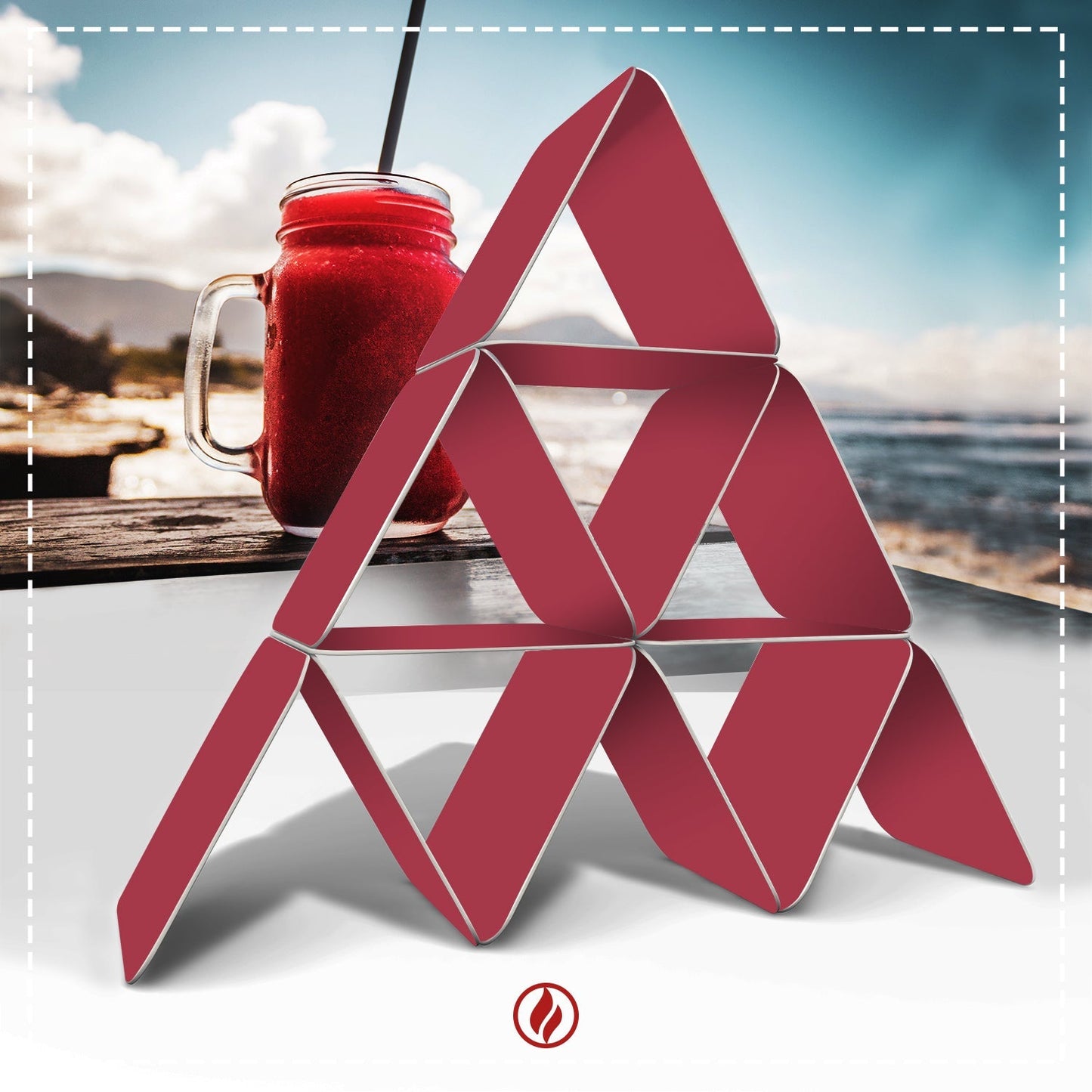 50 Stück Bierdeckel Eckig Farbig Beere Rosa Violett