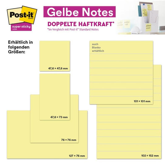 Post-it Notes Gelb 38 mm x 51 mm 100 Blatt 18 Blöcke pro Packung-Altruan