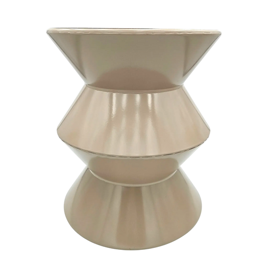 Couchtisch Beistelltisch beige 37x30 Retro Metalltisch rund kleiner Tisch Pflanztisch - Yabubest - Home & More