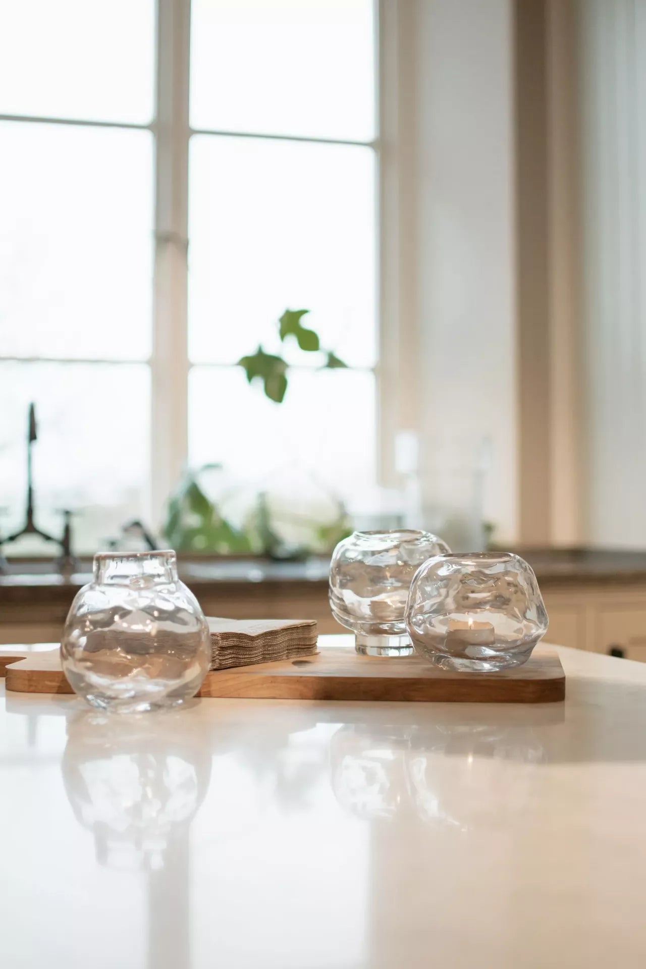 Bunch Mini Vase aus Glas Transparent 12 cm Dekoration-Verdancia