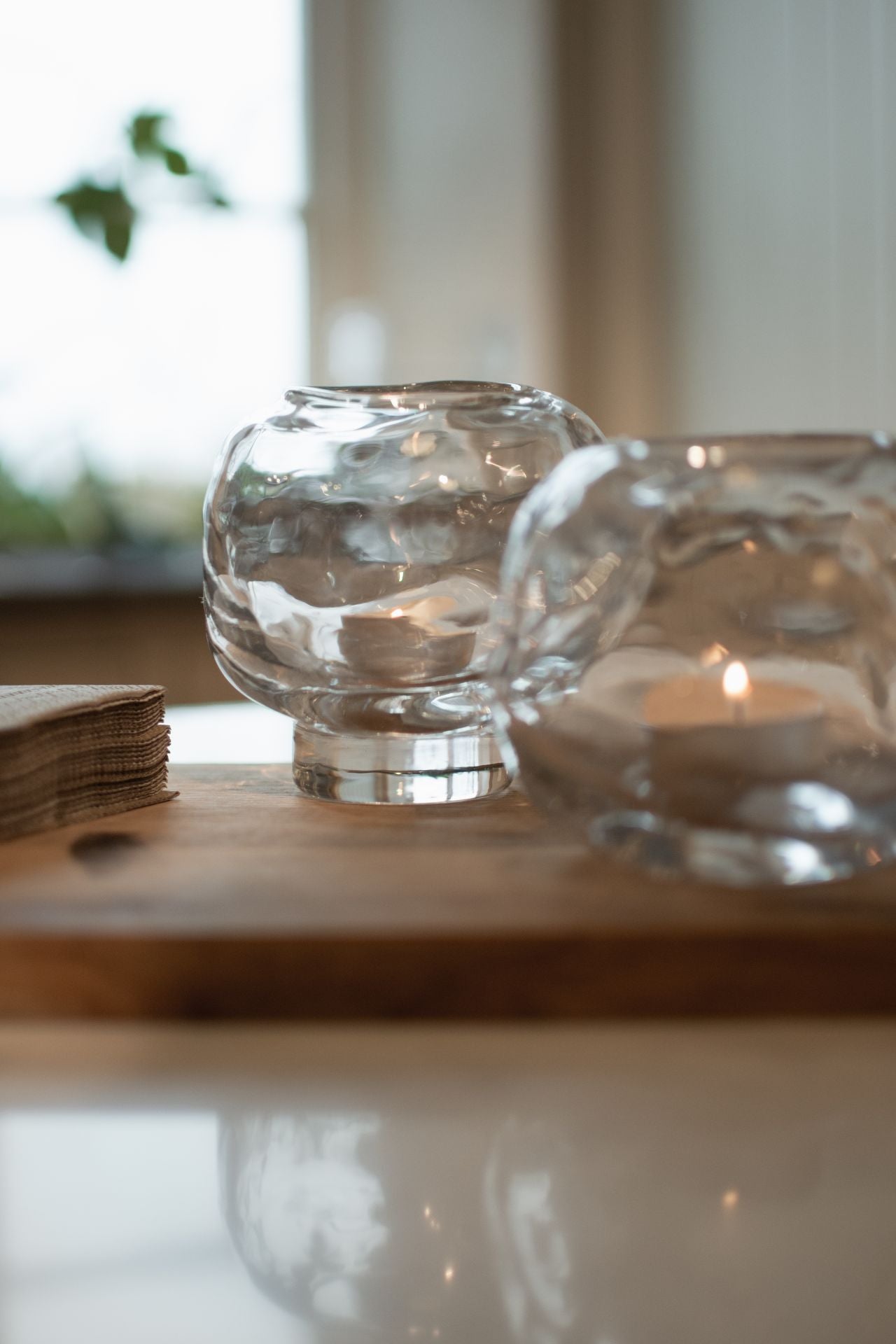 Bunch Mini Windlicht auf Fuß Glas transparent 12 cm-Verdancia