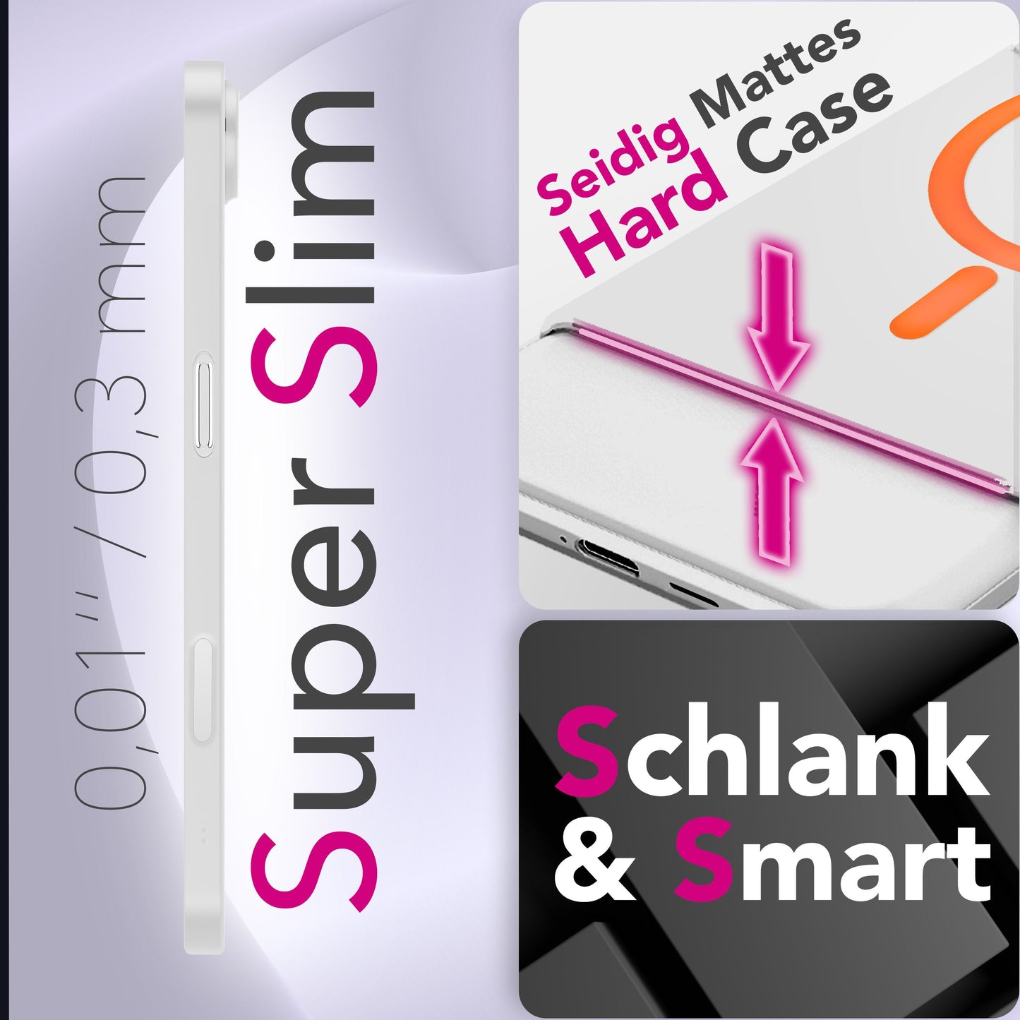 NALIA MagSafe Hülle Thinix Glow für Apple iPhone 17 Air (Extrem Dünn mit Leucht-Ring) - 0,3mm Ultra-Slim Hardcover, Leuchtet im Dunkeln, Durchsichtig & Matt