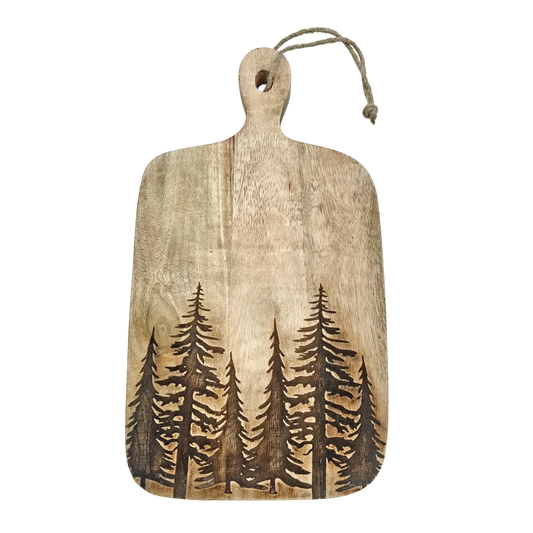 Dekobrett Mangoholz Serviertablett Tablett Wald Baum Kerzentablett 38x21 cm Mangotablett - Yabubest - Home & More