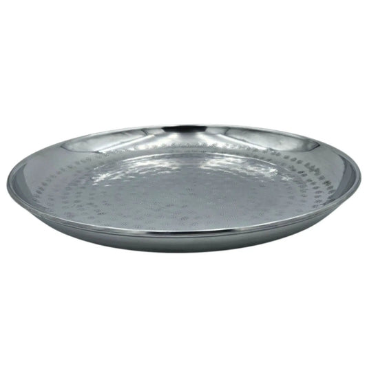Dekoteller Dekoschale silber Metallschale Hammerschlag Unikat Kerzentablett Kerzenschale - Yabubest - Home & More