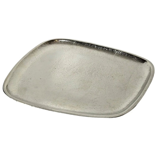Dekoteller Metall silber Dekoschale Metallteller Deko Schale Teller 25 x 22 cm - Yabubest - Home & More