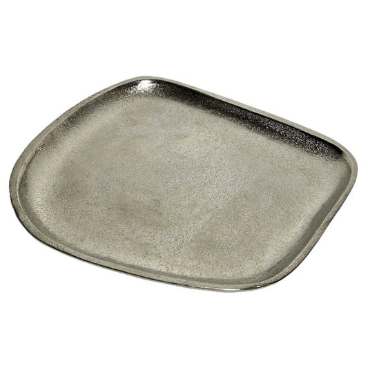 Dekoteller Metall silber Dekoschale Metallteller Deko Schale Teller 20 x 18 cm - Yabubest - Home & More