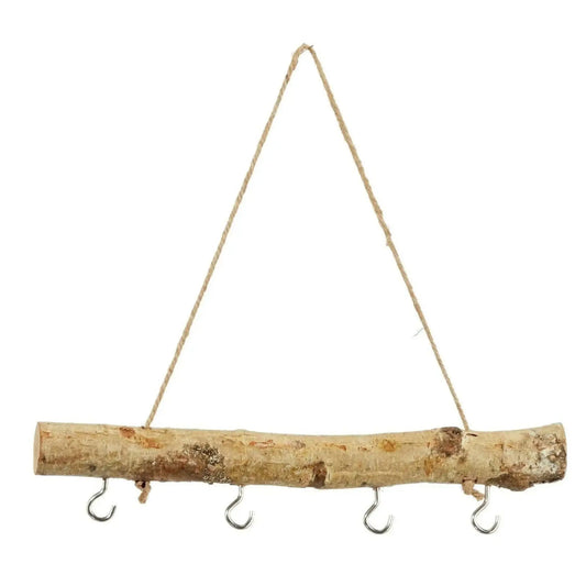 Dekozweig Holz 4 Haken Fensterhänger braun natur Deko Landhaus Ast Dekoast 30 cm - Yabubest - Home & More